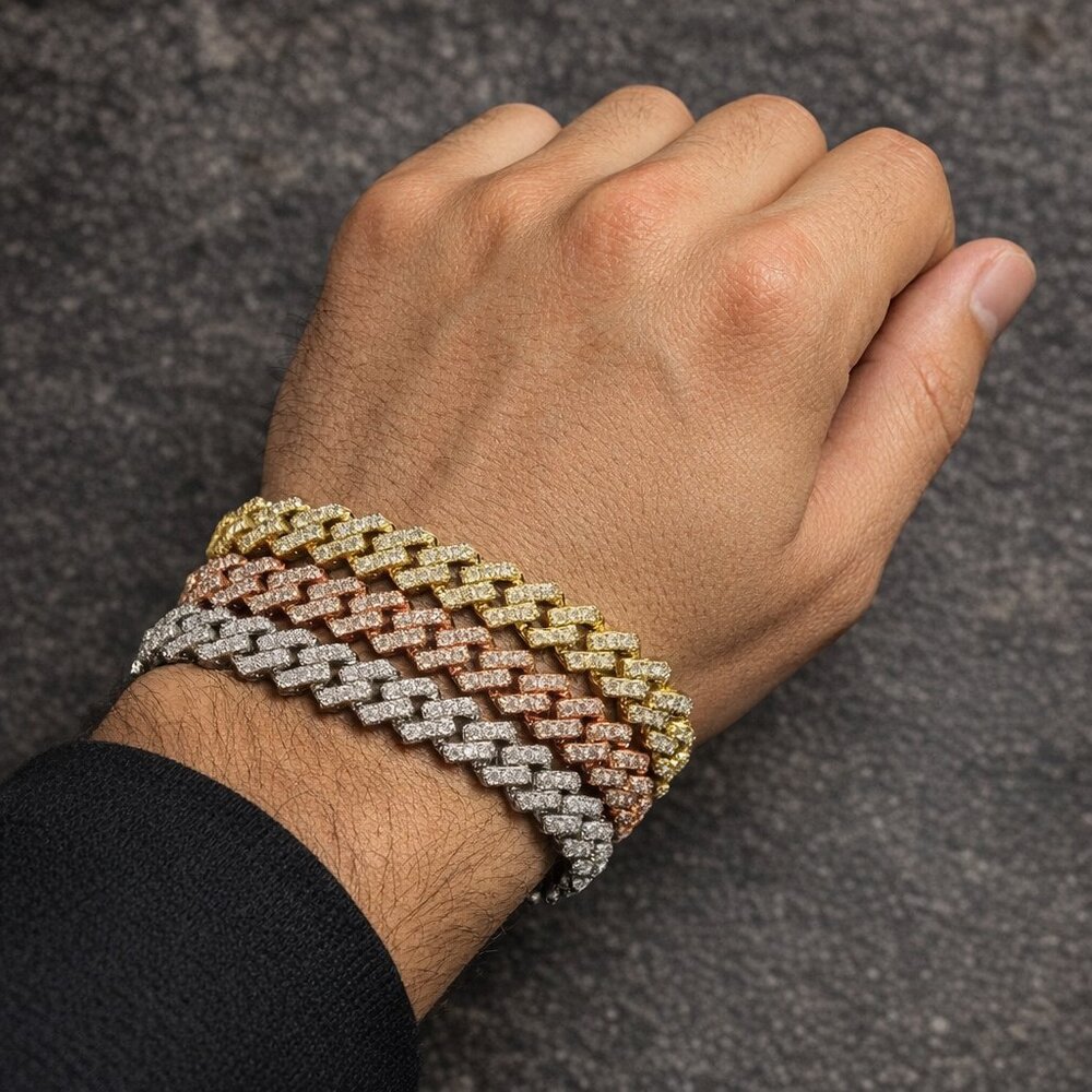 Cuban Ice stripe Bracelet